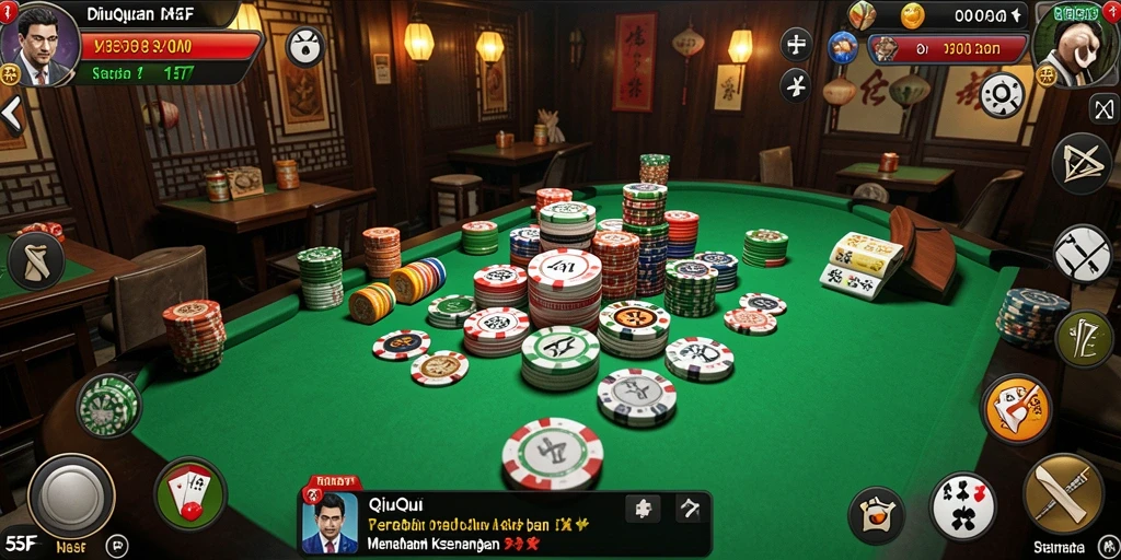 Tampilan gameplay seru dalam 555F QiuQiu.