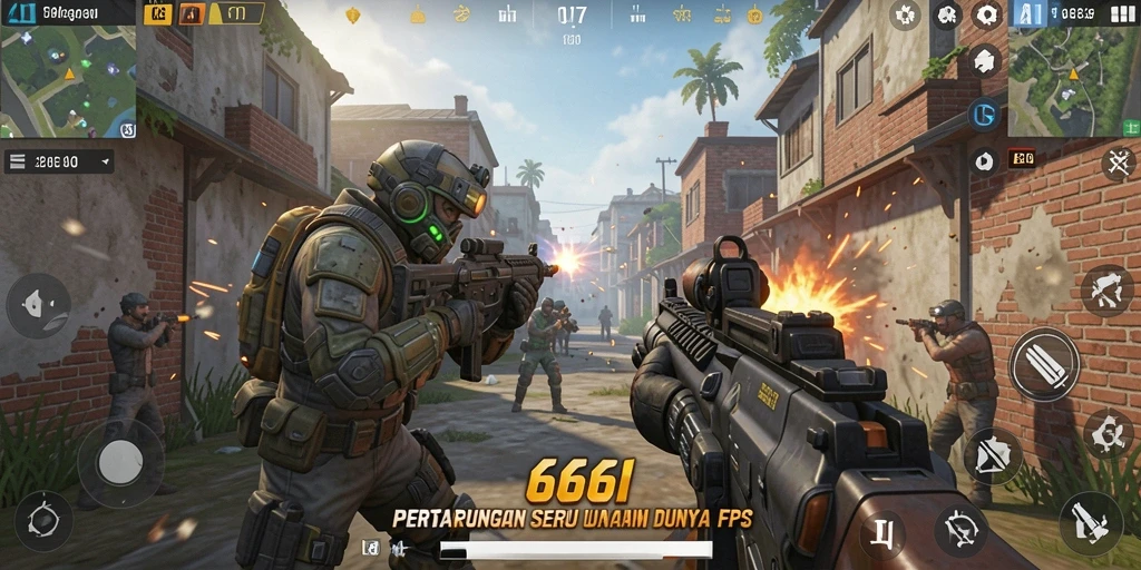 Skrinsut gameplay 666I dengan aksi FPS yang intens.