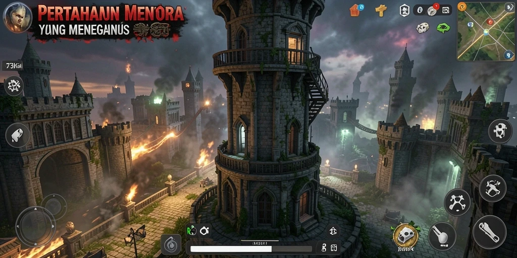 Tampilan gameplay yang mendebarkan dan strategis di 73K.