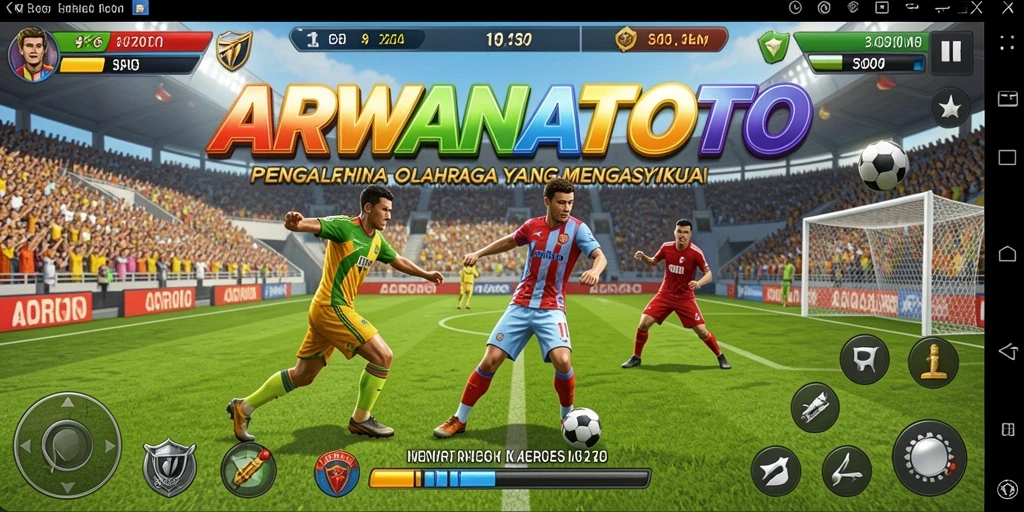 Screenshot dari <strong>ARWANATOTO</strong> menampilkan aksi seru dalam permainan olahraga.
