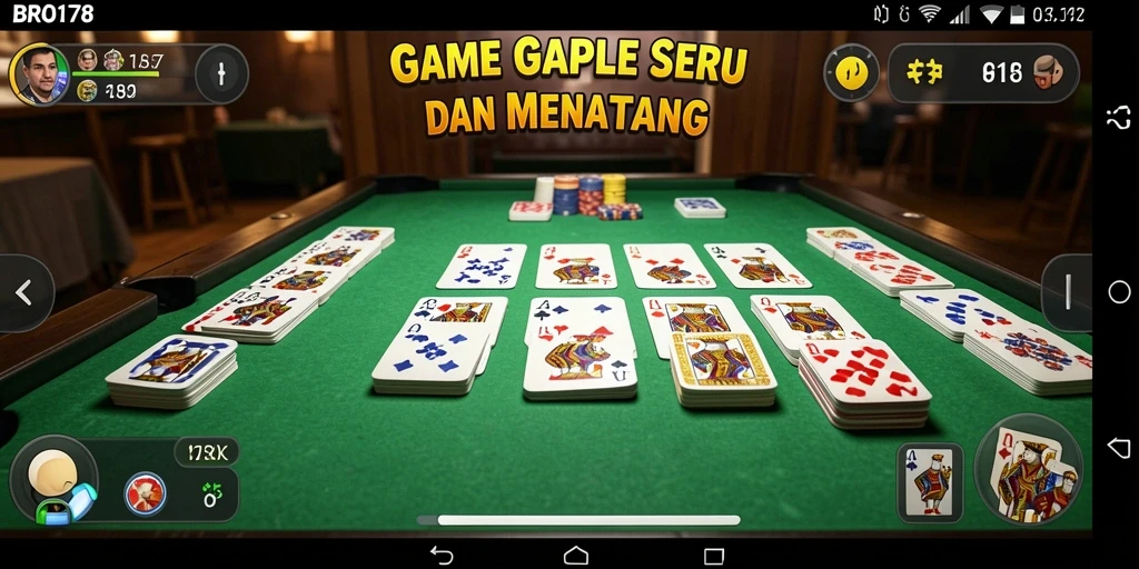 Screenshot gameplay menunjukkan keseruan bermain Gaple dalam <strong>BRO178</strong>.