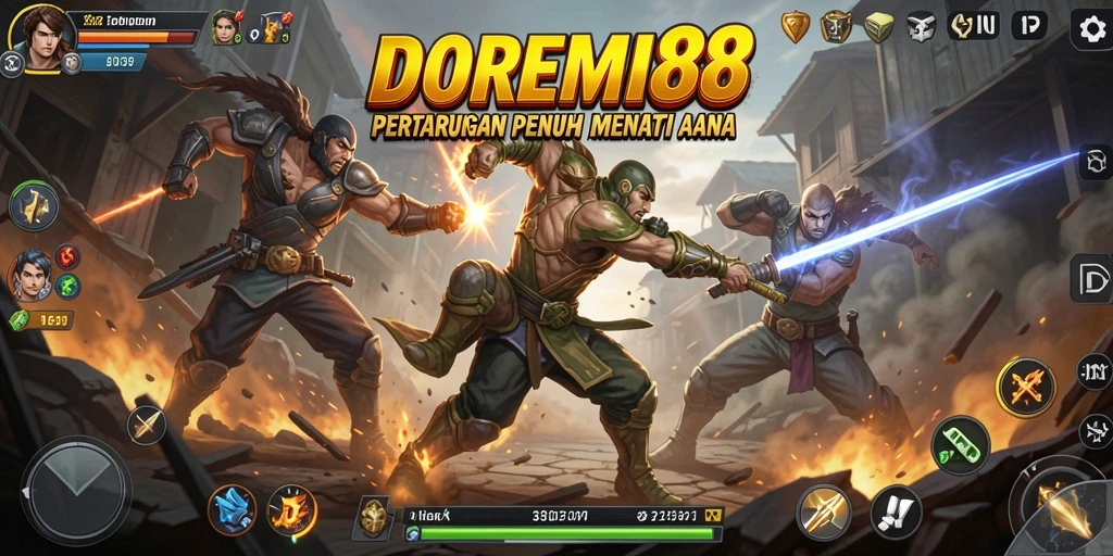 Tampilan menarik dari pertarungan karakter dalam DOREMI88.