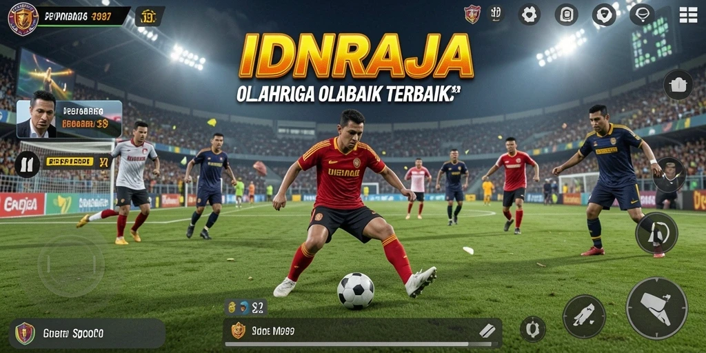 Tampilan menyerupai simulator olahraga yang menarik dan interaktif.