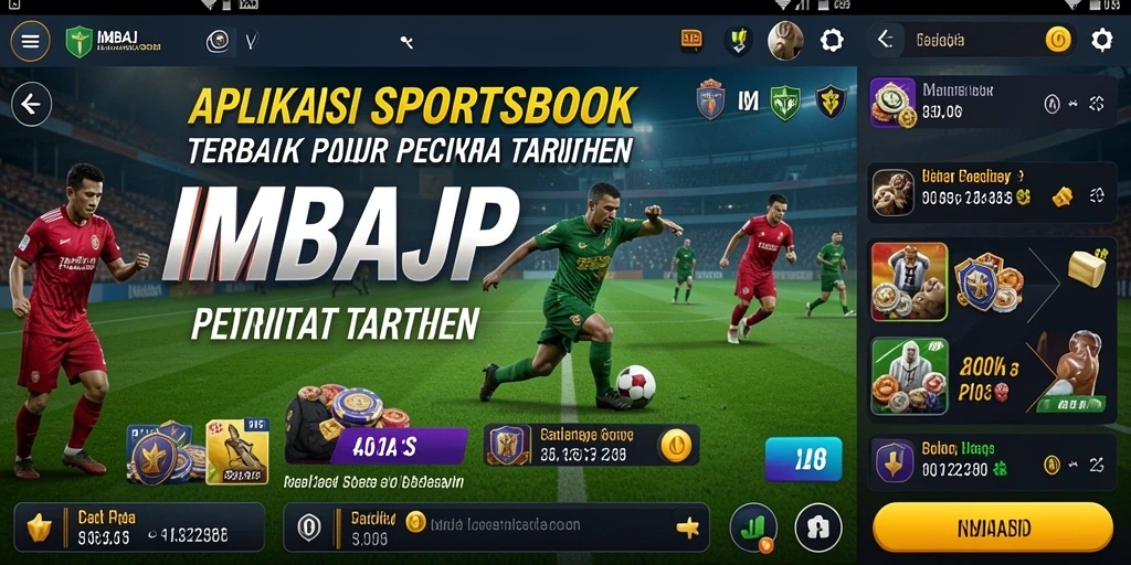 Screenshot utama IMBAJP menampilkan antarmuka taruhan olahraga yang menarik dan mudah digunakan.