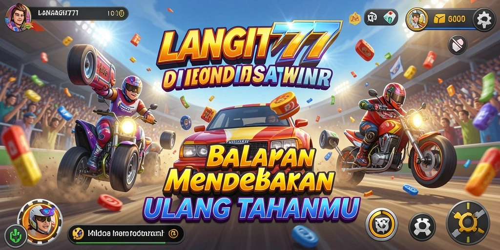 Gameplay LANGIT777 yang seru dan mendebarkan saat balapan.
