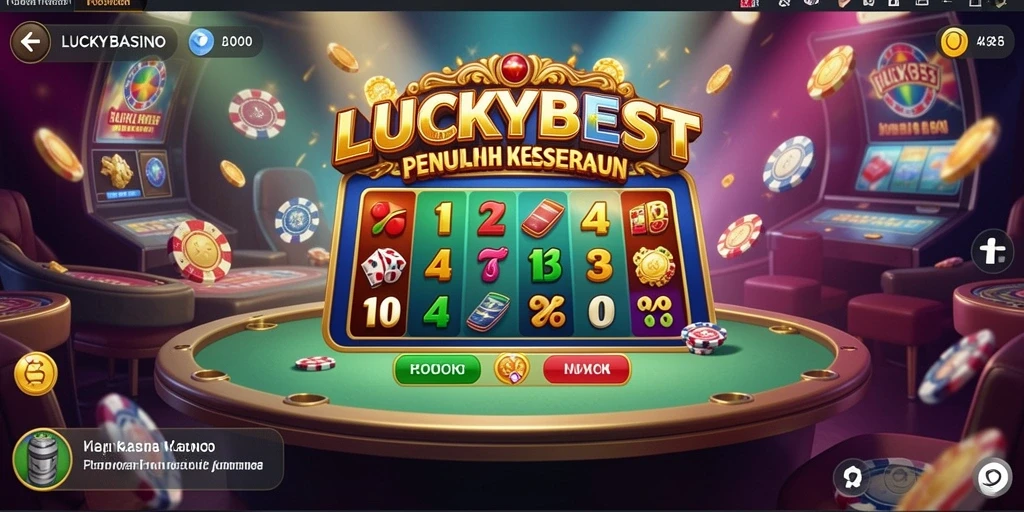 Screenshot gameplay LUCKYBEST yang menonjol dengan grafis kasino yang menawan.