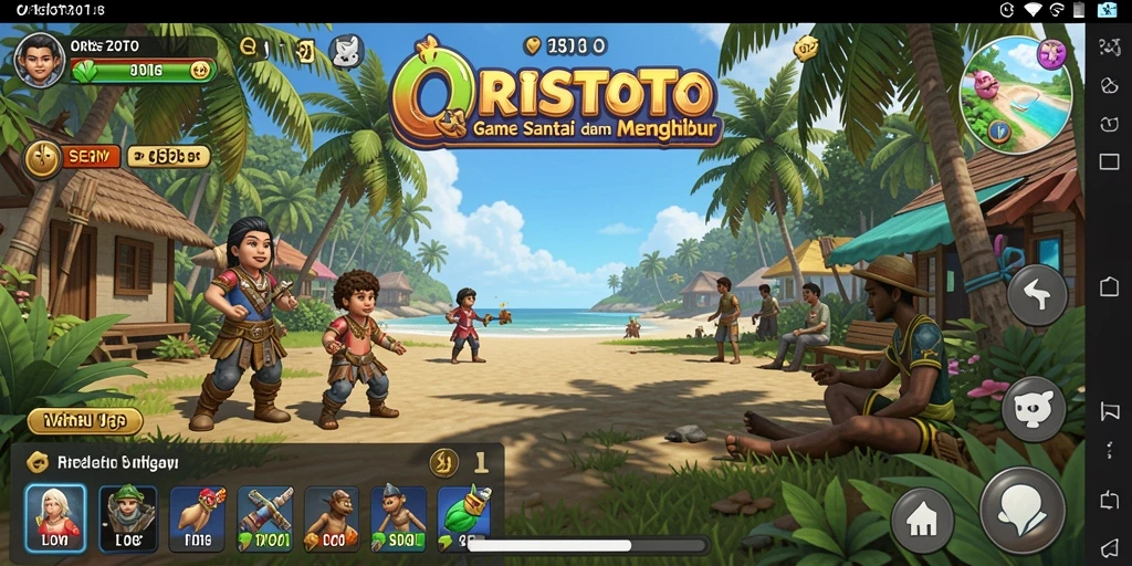 Tampilan gameplay <strong>ORISTOTO</strong> yang ceria dan menghibur.