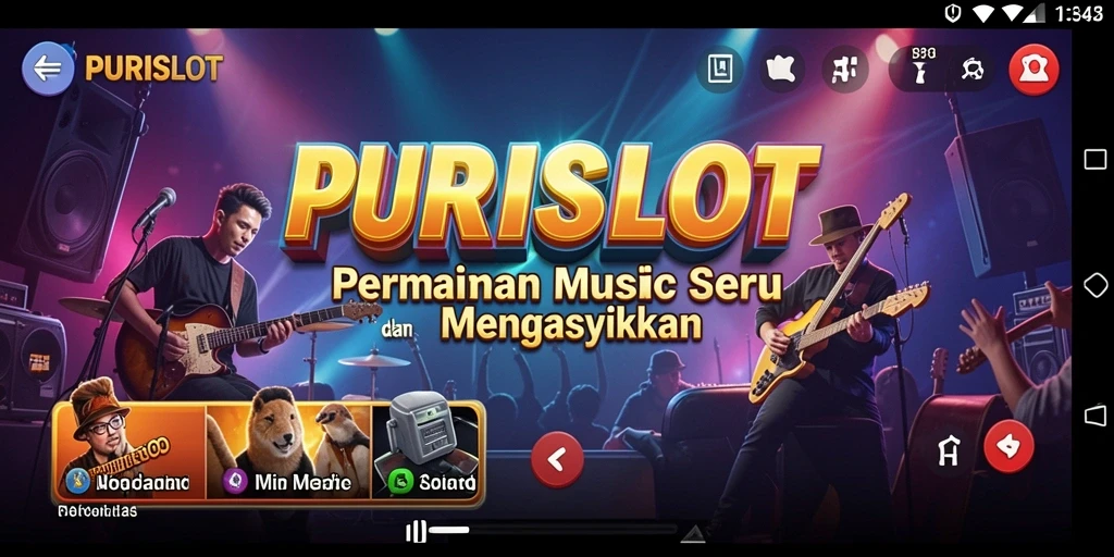 Tangkapan layar gameplay PURISLOT menampilkan serunya bermain musik.