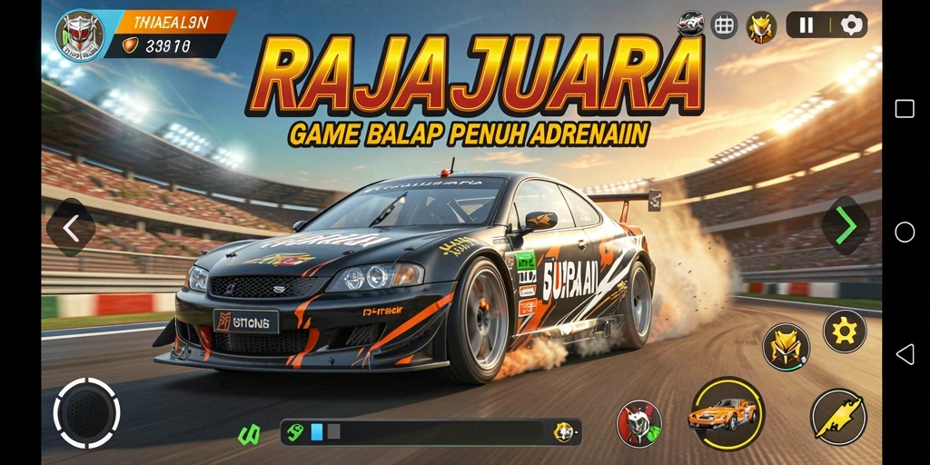 Tampilan gameplay menegangkan dalam RAJAJUARA yang memikat.