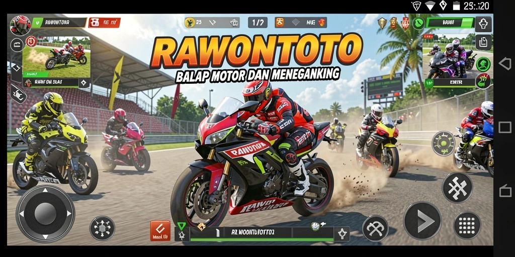 Gameplay mendebarkan di lintasan balap RAWONTOTO.