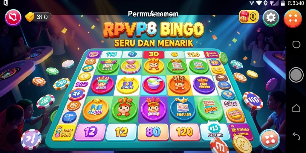 Screenshot utama RPVIP8 menampilkan gameplay Bingo yang seru.