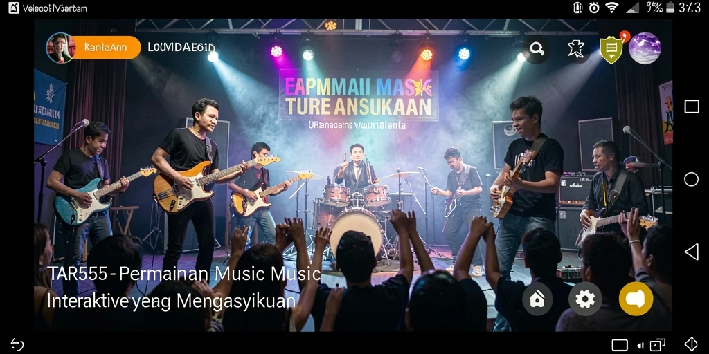 Screenshot TAR555 menampilkan gameplay seru dengan berbagai pilihan lagu musik.